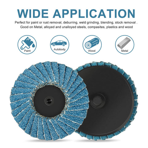 10PCS 2/3 Inch Roll Lock Flap Discs - High-Density Zirconia Alumina Sanding Wheels, 40/60/80/120 Grit for Grinding, Polishing, and Finishing