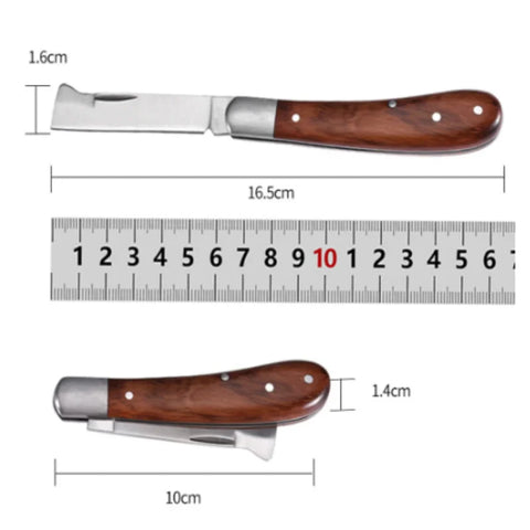 3Cr13 Double Opening Folding Knife New Tactical Pocket Camping Hunting Knife Garden Plant Grafting Tools Rosewood Electric Knive