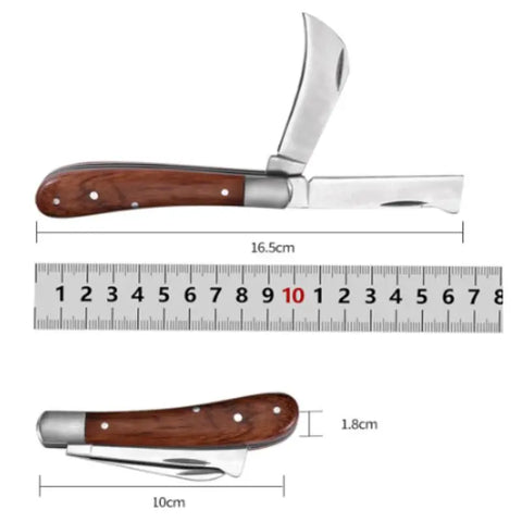 3Cr13 Double Opening Folding Knife New Tactical Pocket Camping Hunting Knife Garden Plant Grafting Tools Rosewood Electric Knive