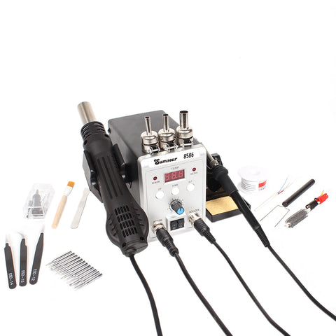 Solder Station 8586 2in1 Electric Soldering Irons Hot Air Gun SMD Rework Soldering Desoldering Welding Machine Repair Tool Kit