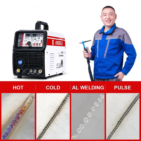 220V TIG Welder 200A AC/DC TIG Pulse Cold Aluminum Welding Professional High Frequency Cold Welding Machine