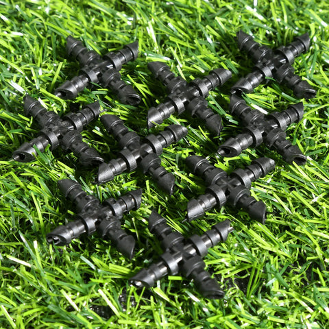 50 Pcs Plastic Cross Straight Fitting for 4/7mm PVC Hose Pipe Barbed Water Connector Balcony Garden Watering Irrigation Tools