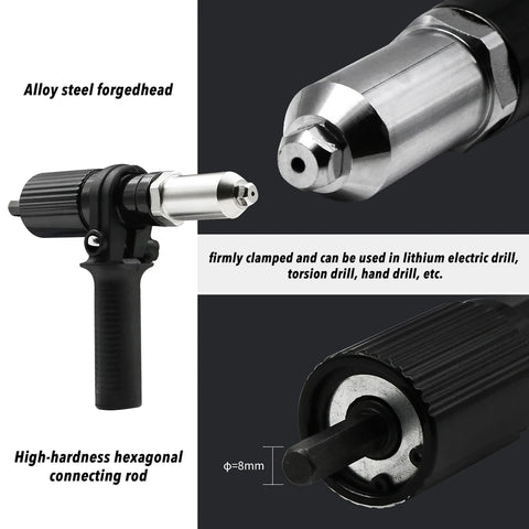 Professional Electric Rivet Nut Gun Machine Core Pull Accessories Cordless Riveting Gun Drill Adapter Riveter Insert Nut Tools