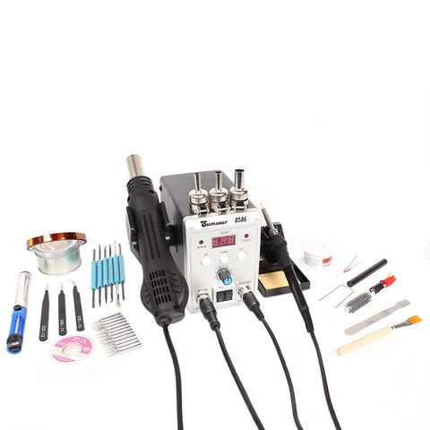 Solder Station 8586 2in1 Electric Soldering Irons Hot Air Gun SMD Rework Soldering Desoldering Welding Machine Repair Tool Kit