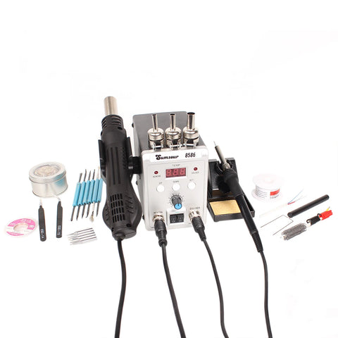 Solder Station 8586 2in1 Electric Soldering Irons Hot Air Gun SMD Rework Soldering Desoldering Welding Machine Repair Tool Kit