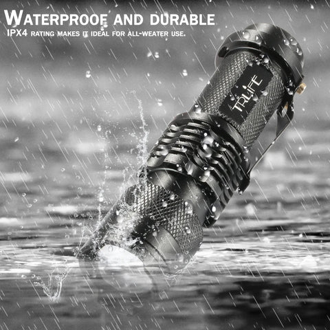 8000LM Portable Mini Q5/T6/L2 Aluminum LED Flashlight Waterproof 3/5 Modes Zoomable Torch Tactical Light by 18650 and AA 14500
