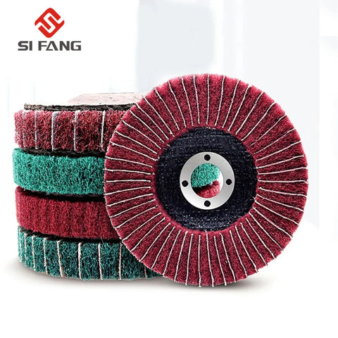 4"/4.5"/5" Nylon Fiber Flap Polishing Wheel Non-woven Grinding Disc For Angle Grinder For Metal Buffing Set 120/180/240/320 Grit