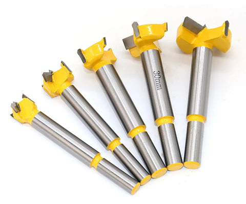 5pc Forstner Tips Hinge Boring Drill Bit Set for Carpentry Wood Window Hole Cutter Auger Wooden Drilling Dia 15 20 25 30 35mm