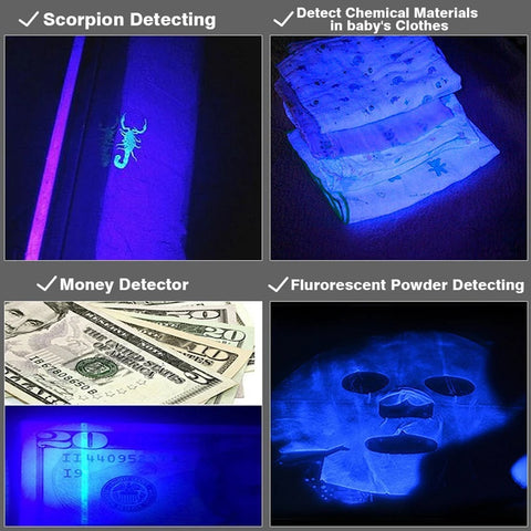 LED UV Flashlight SK68 Purple Violet Light UV 395nm torch Lamp free shipping