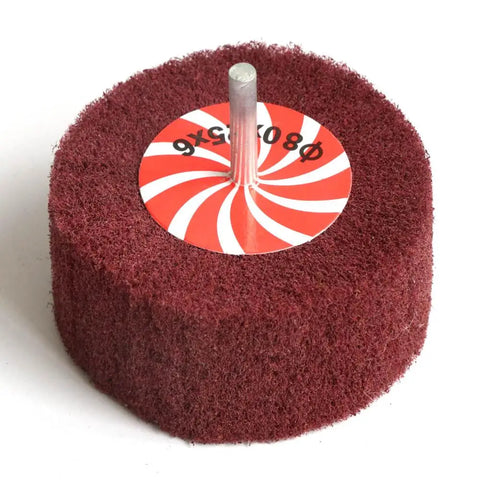 Pad Grinding Sanding head Non-woven Flap Wheel Mounted Nylon Fiber Polishing Brush Wheel for Drill 6mm Grit 320 180