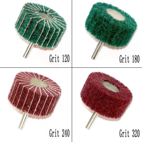 Pad Grinding Sanding head Non-woven Flap Wheel Mounted Nylon Fiber Polishing Brush Wheel for Drill 6mm Grit 320 180