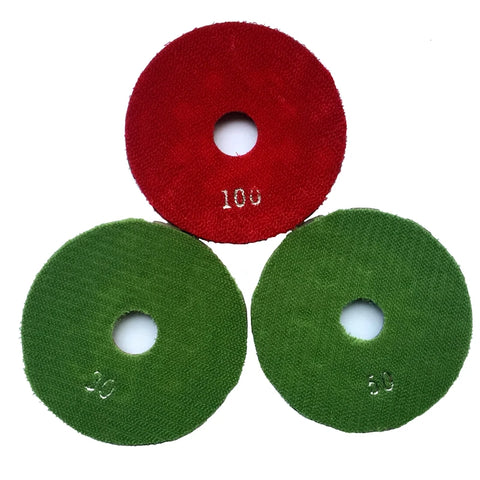 3PCS  4Inch Metal Diamond Polishing Pad 100mm Wet or Dry Concrete Floor Polishing Pad Marble Granite Grinding Disc 4JKP