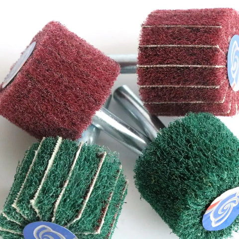 Pad Grinding Sanding head Non-woven Flap Wheel Mounted Nylon Fiber Polishing Brush Wheel for Drill 6mm Grit 320 180
