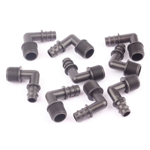 80pcs 1/2" Male Tread To 16PE 90 Degree Elbow Drip Irrigation System Water Pipe Connector Horticulture Watering System Part