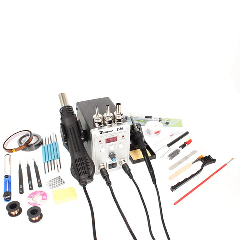 Solder Station 8586 2in1 Electric Soldering Irons Hot Air Gun SMD Rework Soldering Desoldering Welding Machine Repair Tool Kit