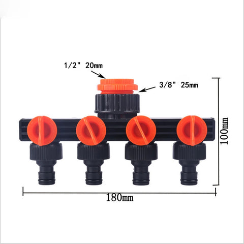 Four-way Walve Water Control Controller Shunt Plastic Gardening & Household Watering Joint For Horticultural Irrigation Watering