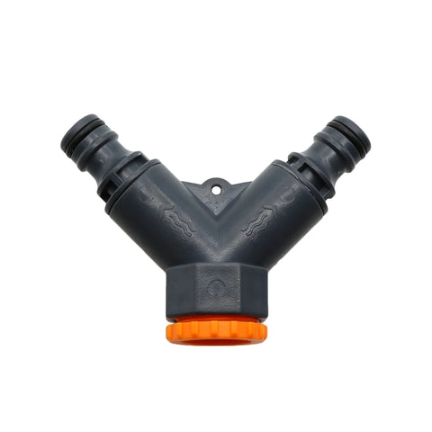 1/2 Inch to 3/4 Inch Y-Shaped Garden Hose Splitter with Valve - Durable Irrigation & Gardening Connector for Horticulture, Balcony, and Outdoor Use