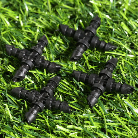 50 Pcs Plastic Cross Straight Fitting for 4/7mm PVC Hose Pipe Barbed Water Connector Balcony Garden Watering Irrigation Tools