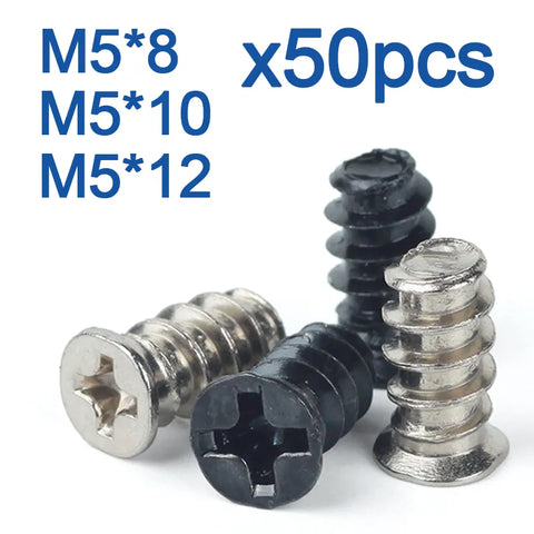 50pcs/lot KB Computer PC Case Cooling Fan Mount Screw Heat Dissipation Screws Fixer M5*8mm M5*10mm M5*12mm