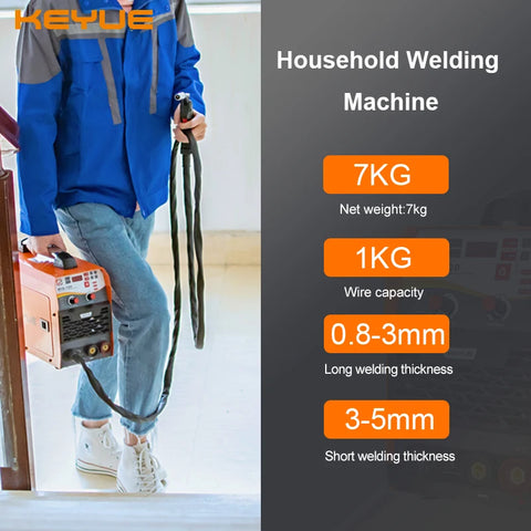 Portable Welder Welding Machine Inverter  220V 1kg Gasless 0.8/1.0 Flux Core ARC TIG 3 in 1 Home Use