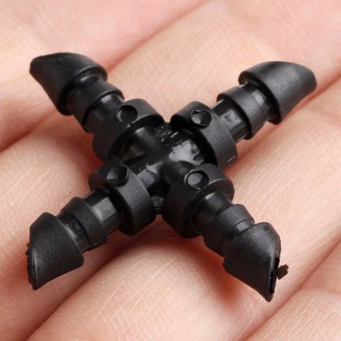 50 Pcs Plastic Cross Straight Fitting for 4/7mm PVC Hose Pipe Barbed Water Connector Balcony Garden Watering Irrigation Tools