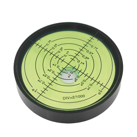 High Precision Metal Circular Level Bubble Spirit Level Bubble Green Diameter 60mm Height 12mm