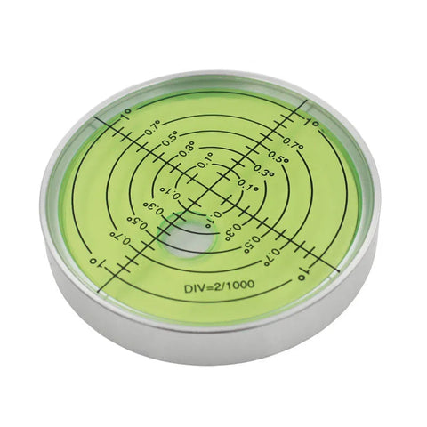 High Precision Metal Circular Level Bubble Spirit Level Bubble Green Diameter 60mm Height 12mm