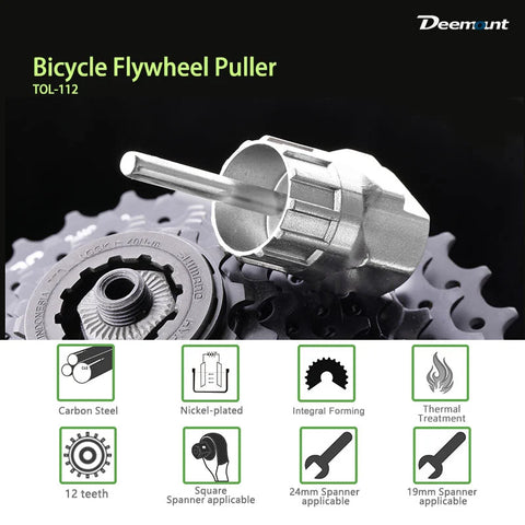 Road Bike Bicycle Flywheel Freewheel Cassette Remover Cycling Mountain Bike MTB Socket Wrench Repair Tool Maintenance