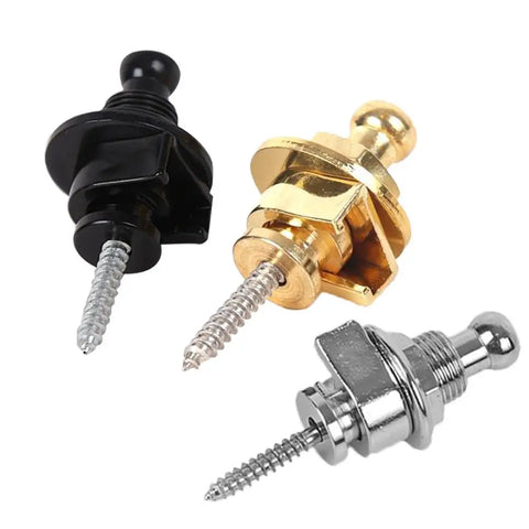 Copper Guitar Strap Locks Mushrooms Heads Guitar Bass Strap Locks Pins Belt Buckle Buttons Silver/Black Guitar Strap Lock