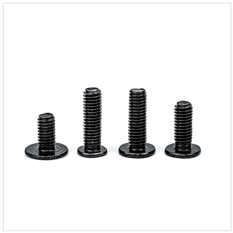 100pcs Black Carbon Steel Phillips Ultra-Thin Flat Head Screws, M2, M2.5, M3, M4 - Precision Replacement Screws for Repair and Assembly