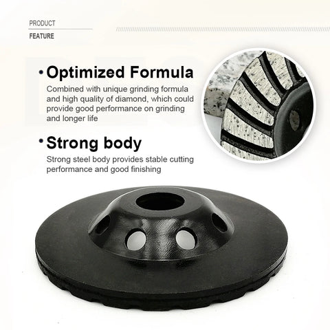 5inch Diamond Turbo Row Grinding Cup Wheel Dia 125mm Grinding Disc For Concrete Masonry Milling Wheel