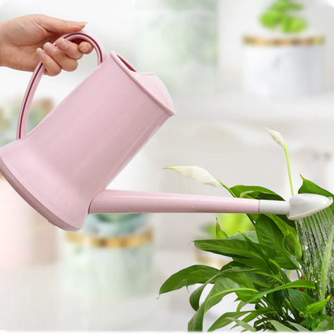 2L Watering Can with Handle Flower Pot Long Mouth Vegetable Growing Plant Pouring Tool Horticulture Irrigation Pink