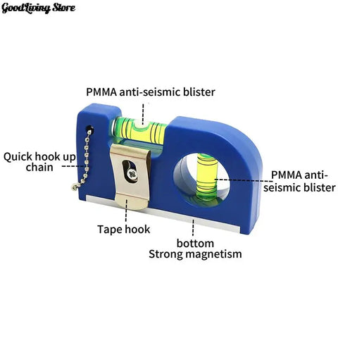 Pocket Spirit Level Bubble 2 Bubble Spirit Leveler With Magnet Base Horizontal Ruler Portable Level Ruler Magnetic ABS Shell