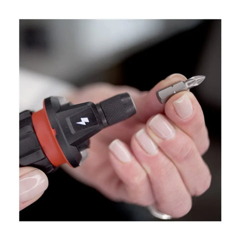 Rechargeable 4V cordless screwdriver, using circuit sensor technology, including 9 drill bits and 1 bracket, USB charging cable