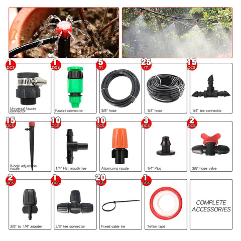 30 Meters Drip Irrigation Atomization Spray Suit Horticultural Irrigation System Balcony Potted Vegetable Garden Watering Device