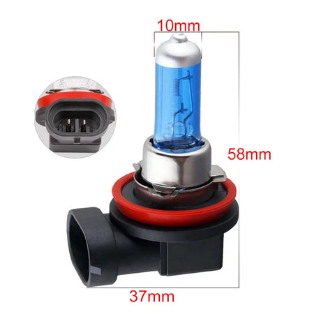 2Pcs H8 H9 H11 55W 12V Super White Halogen Bulbs Fog Lights High Power Car Headlights Lamp Car Light Source parking 6000K auto