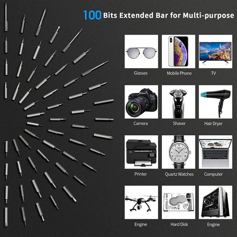 Precision Electric Screwdriver Set 120 in 1 Power Hand Tools Kits Rechargeable Wireless Mini Small Bits for Xiaomi Mobile Repair