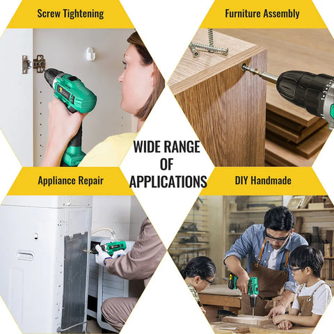 21V Electric Screwdriver Set 36pcs Cordless Drill Battery 2000mah Rechargeable Screwdriver Torque 25+1 Tools Kit