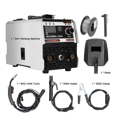 2in1 220V Inverter Welder Welding Machine Contact Welding Non-Gas ARC Welder Built-In Wire Feeding Mechanism