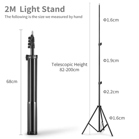 2M 1/4 Screw Light Stand Tripod For Photo Studio Softbox Video Flash Umbrellas Reflector Lighting Bakcground Stand