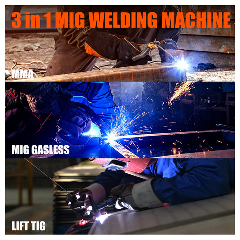 3 in1 MIG/TIG/MMA Semi-Automatic Welding Machine HVM200 Inverter Welder Synergy Tool Non Gas For Gasless Iron Soldering