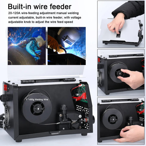 2in1 220V Inverter Welder Welding Machine Contact Welding Non-Gas ARC Welder Built-In Wire Feeding Mechanism