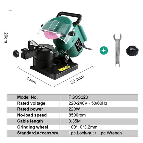 Electric Chain Saw Sharpener 220W Chain Grinder 100mm 4" Machine for Grinding Chains Portable Electric Chainsaw Sharpener