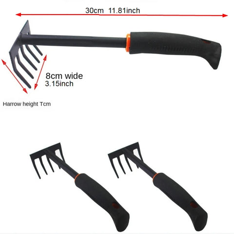 Thickened Garden Rake Anti-Rust Five Tooth Rake for Loosening Soil Weeding Gardening Tool, Durable Five Claw Soil Rake