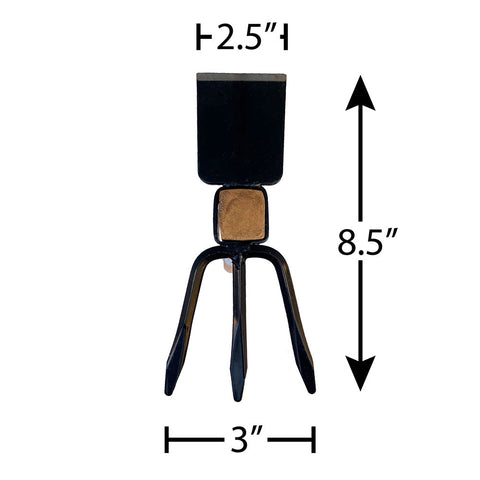 3" Garden Hoe with Blade Head and 3-Prong Fork Combo